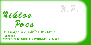 miklos pocs business card